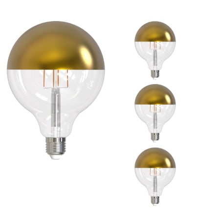 Bulbrite Pack of (4) 6 Watt Dimmable G40 Medium (E26) Half Gold LED Bulbs - 500 Lumens, 2700K, and 90CRI Half Gold