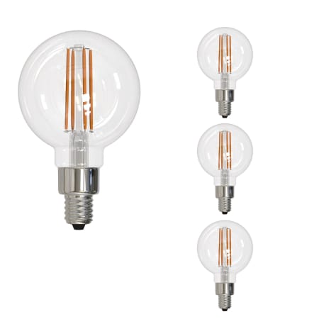 Bulbrite Pack of (4) 4 Watt Vintage Edison Dimmable G16 Candelabra (E12) LED Bulbs - 350 Lumens, 2700K, and 90CRI Clear