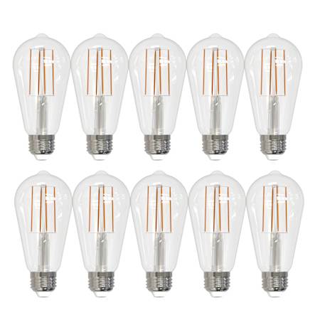 Bulbrite Pack of (10) 7 Watt Dimmable ST18 Medium (E26) LED Bulbs- 800 Lumens and 4000K Clear