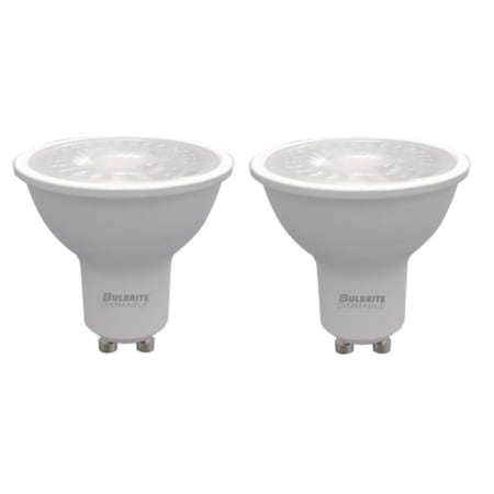Bulbrite Pack of (2) 6 Watt Dimmable PAR16 GU10 LED Bulbs- 500 Lumens, 2700K, and 90CRI Clear