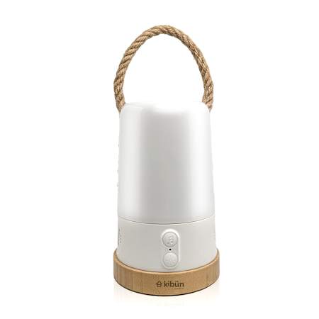 Bulbrite Groove+ 7" Tall Rechargeable LED Accent Outdoor Lamp with Bluetooth Speaker White