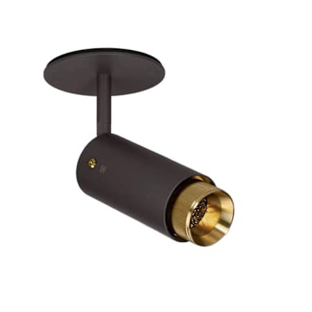 Buster + Punch Exhaust 2-1/4" Wide Luxury Modern Industrial Adjustable Angle Accent / Spot Light Ceiling Fixture with Linear Knurl - Speakeasy Graphite / Brass