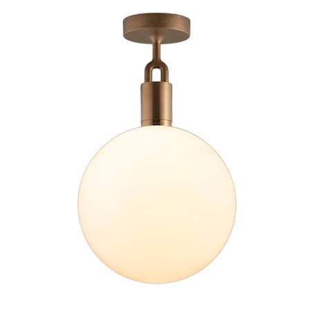Buster + Punch Forked 11" Wide LED Semi-Flush Globe Ceiling Fixture with Glass Shade Brass / Opal