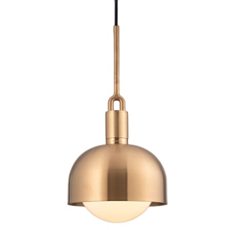 Buster + Punch Forked 10" Wide LED Mini Pendant with Metal and Glass Shade Brass / Opal
