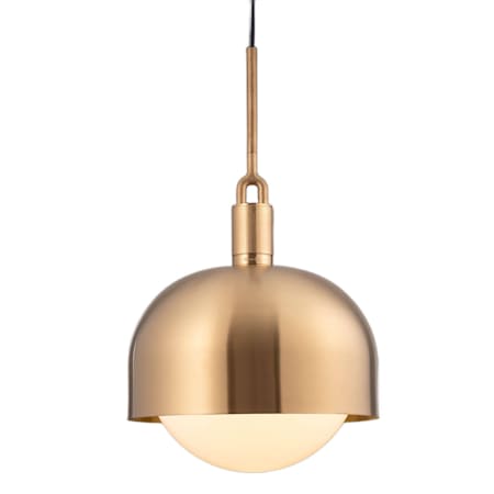 Buster + Punch Forked 13" Wide LED Pendant with Metal and Glass Shade Brass / Opal