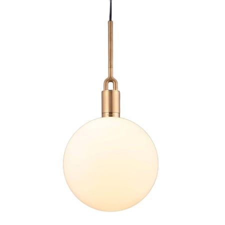 Buster + Punch Forked 13" Wide LED Pendant with Glass Shade Brass / Opal