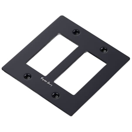 Buster + Punch 2 Gang Wall Plate with Logo Black
