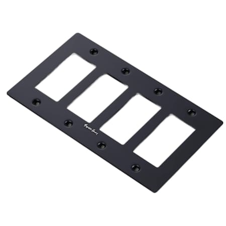 Buster + Punch 4 Gang Wall Plate with Logo Black