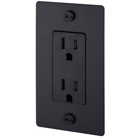 Buster + Punch Luxury Designer Single Gang 15 Amp Duplex Electrical Wall Power Outlet with Penny Button Screws - No Logo Black