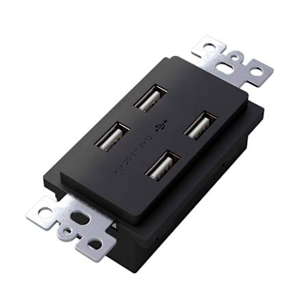 Buster + Punch US Electricity 15 Ampere USB-A Outlet Black