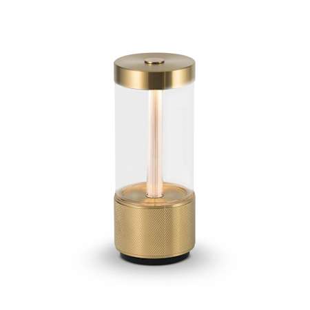 Buster + Punch Takeout 3-1/4" Wide Luxury Modern Industrial Portable LED Touch On / Off Rechargeable Battery Powered Table Lamp Brass