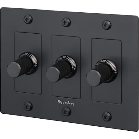 Buster + Punch Linear Luxury Industrial 3 Gang Push On / Off Rotary LED Dimmer Switch - without Logo Black