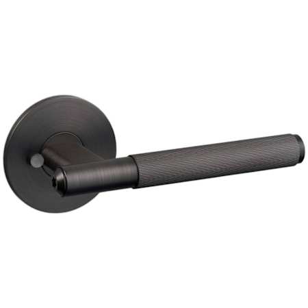 Buster + Punch Linear Privacy Door Lever Set with Round Rose Smoked Bronze