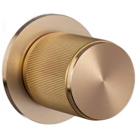 Buster + Punch Linear - Bespoke Industrial Luxury Solid Brass Non-Turning Single Dummy Straight Knurl Door Knob with Round Rose Brass