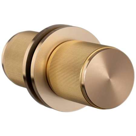 Buster + Punch Linear - Bespoke Industrial Luxury Solid Brass Non-Turning Double Dummy Straight Knurl Door Knob Set with Round Rose Brass