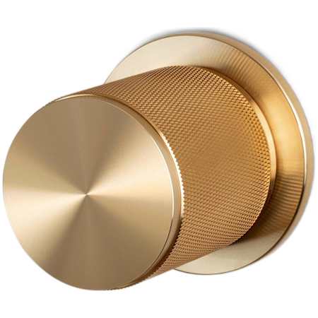 Buster + Punch Cross Passage Door Knob Set with Round Rose and 2-3/8" Backset Brass