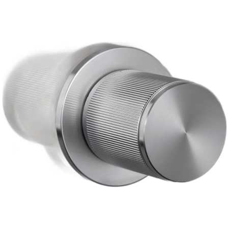 Buster + Punch Linear - Bespoke Luxury Industrial Non-Turning One Sided Single Solid Stainless Steel Straight Knurl Dummy Door Knob with Round Rose Steel