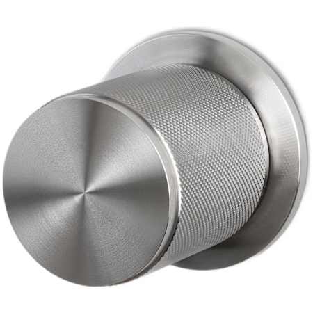 Buster + Punch Cross Luxury Modern Industrial Passage Door Knob Set with Round Rose, Diamond Knurled Knobs and 2-3/8" Backset Steel