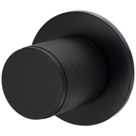 Buster + Punch Linear Luxury Industrial Straight Knurl Interior Passage Door Knob Set with Round Rose and 2-3/4" Backset Welders Black