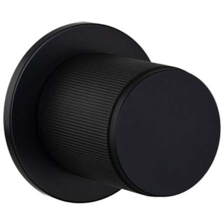 Buster + Punch Linear Luxury Modern Industrial Non Turning One Sided Single Straight Knurl Dummy Door Knob with Round Rose Welders Black