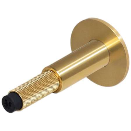 Buster + Punch Cross 3-3/4 Inch Baseboard Mounted Rigid Door Stop Brass