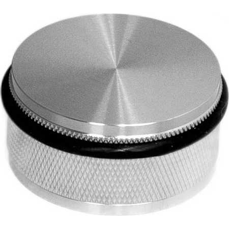 Buster + Punch Cross 2" Wide Round 1" High Luxury Designer Diamond Knurled Floor Mounted Solid Stainless Steel Puck Wall / Door Bumper Stop Steel