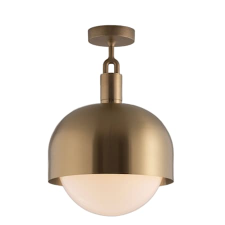 Buster + Punch Forked 14" Wide LED Semi-Flush Globe Ceiling Fixture Brass / Opal