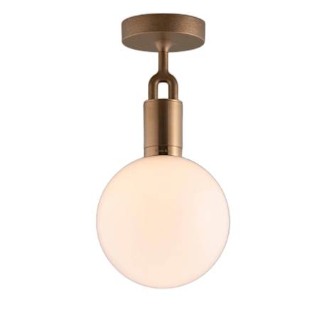 Buster + Punch Forked 8" Wide LED Semi-Flush Globe Ceiling Fixture Brass / Opal