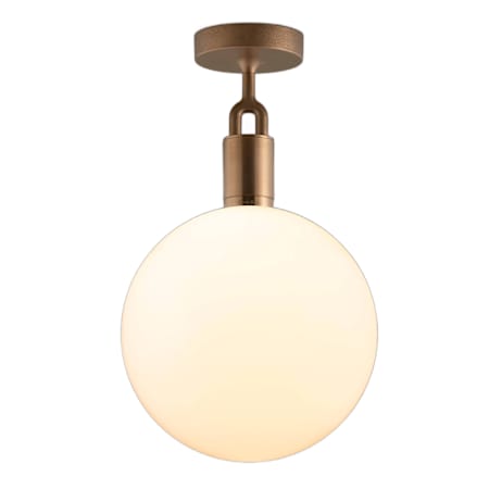 Buster + Punch Forked 12" Wide LED Semi-Flush Globe Ceiling Fixture Brass / Opal