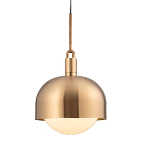 Buster + Punch Forked 14" Wide LED Pendant Brass / Opal