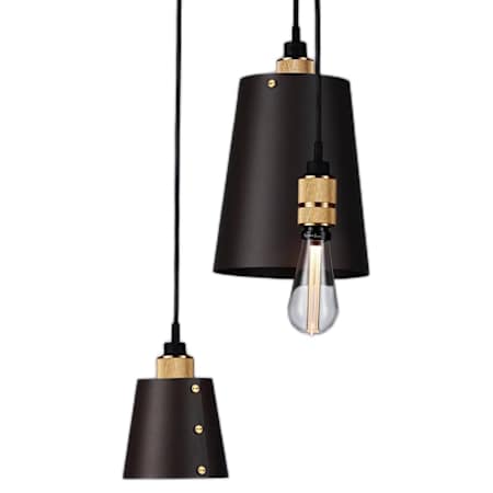 Buster + Punch Cross 3 Light 9" Wide Suspension Multi Light Pendant Brass / Graphite