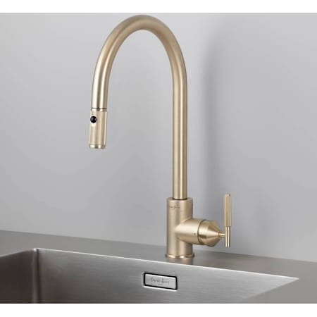 Buster + Punch Linear 1.74 GPM Single Hole Pull Down Kitchen Faucet Brass