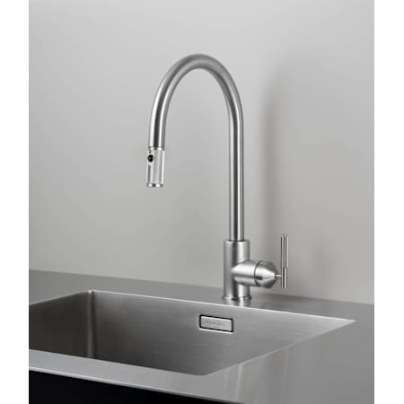 Buster + Punch Linear 1.74 GPM Single Hole Pull Down Kitchen Faucet Steel