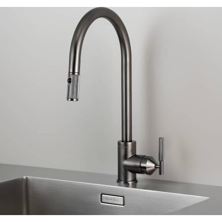 Buster + Punch Linear 1.74 GPM Single Hole Pull Down Kitchen Faucet Gun Metal