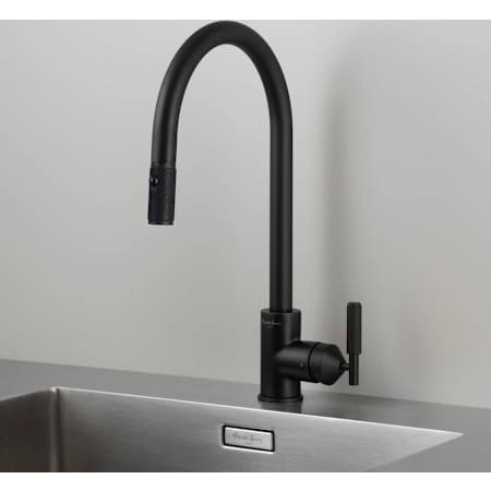 Buster + Punch Cross 1.74 GPM Single Hole Pull Down Kitchen Faucet Welders Black