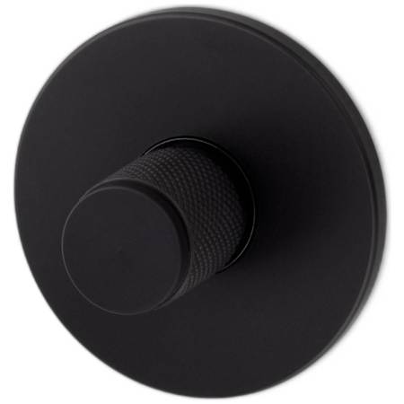 Buster + Punch Cross Designer Industrial Interior One Sided Privacy Deadbolt with Diamond Knurl Detail and 2-3/8" Backset Black