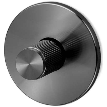 Buster + Punch Linear - Designer Industrial Interior One Sided Privacy Deadbolt with Straight Coined Knurl Detail and 3-3/4" Backset Gun Metal