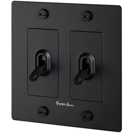 Buster + Punch Cross 15 Ampere 3 Way Universal Switch Black