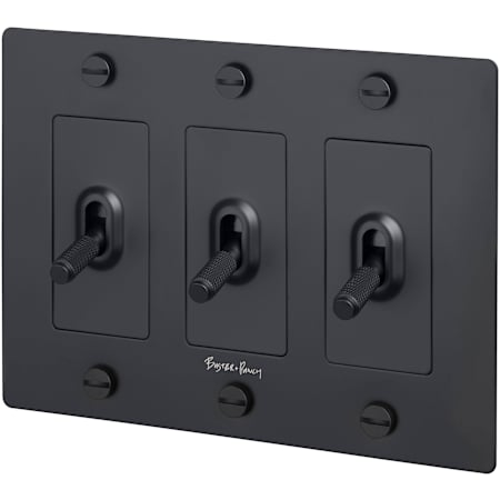 Buster + Punch Cross 15 Ampere 3 Way Universal Switch Black