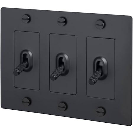 Buster + Punch Cross 15 Ampere 3 Way Universal Switch Black