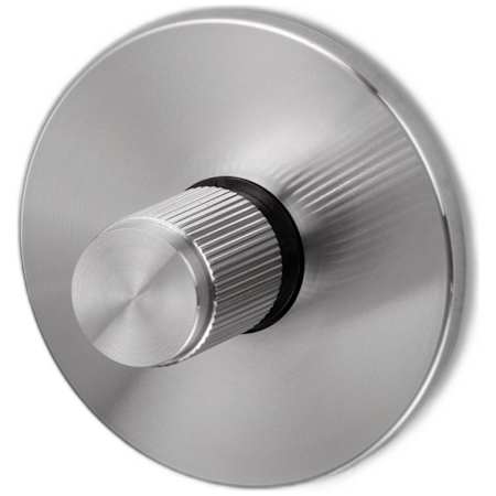 Buster + Punch Linear - Designer Industrial Solid Stainless Steel Interior One Sided Privacy Deadbolt with Straight Coined Knurl Detail and 2-3/8" Backset Steel