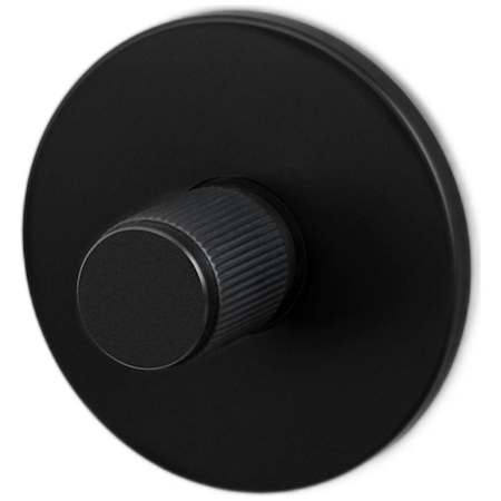 Buster + Punch Linear - Designer Industrial Interior One Sided Privacy Deadbolt with Straight Coined Knurl Detail and 3-3/4" Backset Welders Black