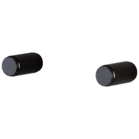 Buster + Punch Linear Pack of (2) - 1/2" Luxury Button Straight Knurl Cylindrical Bespoke Button Cabinet / Drawer / Furniture Knobs Black