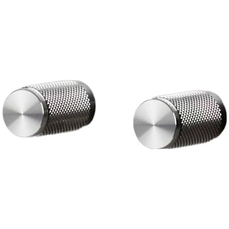 Buster + Punch Cross Pack of (2) - 13/16" Luxury Industrial Diamond Knurl Solid Stainless Steel Cylindrical Button Cabinet / Drawer / Furniture Knobs Steel