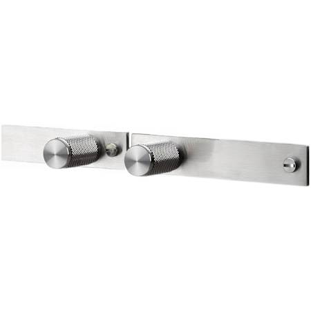 Buster + Punch Cross Pack of (2) Luxury 13/16 Inch Cylindrical Diamond Knurled Solid Stainless Steel Cabinet / Drawer / Furniture Knobs with Backplates (Left + Right) Steel