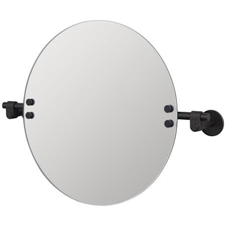Buster + Punch Cast 21-1/16"W x 15-3/4"H Circular Flat Frameless Wall Mounted Bathroom Mirror Welders Black