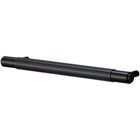 Buster + Punch Cross 12-13/16" Center to Center Bespoke Luxury Industrial Straight Knurl Cabinet / Drawer Bar Handle Black