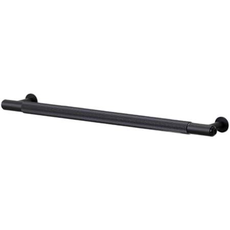 Buster + Punch Linear 12-13/16" Center to Center Luxury Industrial Straight Knurl Barrel Cabinet Bar Handle / Drawer Bar Pull Black