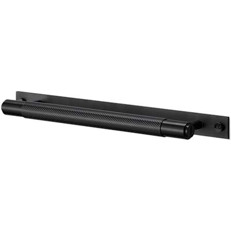 Buster + Punch Cross 8-7/8" Center to Center Designer Industrial Diamond Knurl Cabinet / Drawer Bar Pull with Full Backplate Black