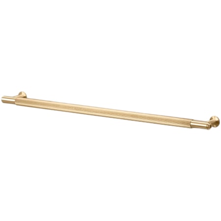 Buster + Punch Linear 12-13/16 Inch Center to Center Luxury Industrial Solid Brass Straight Ridge Knurl Cabinet Bar Handle / Drawer Bar Pull - No Backplate Brass